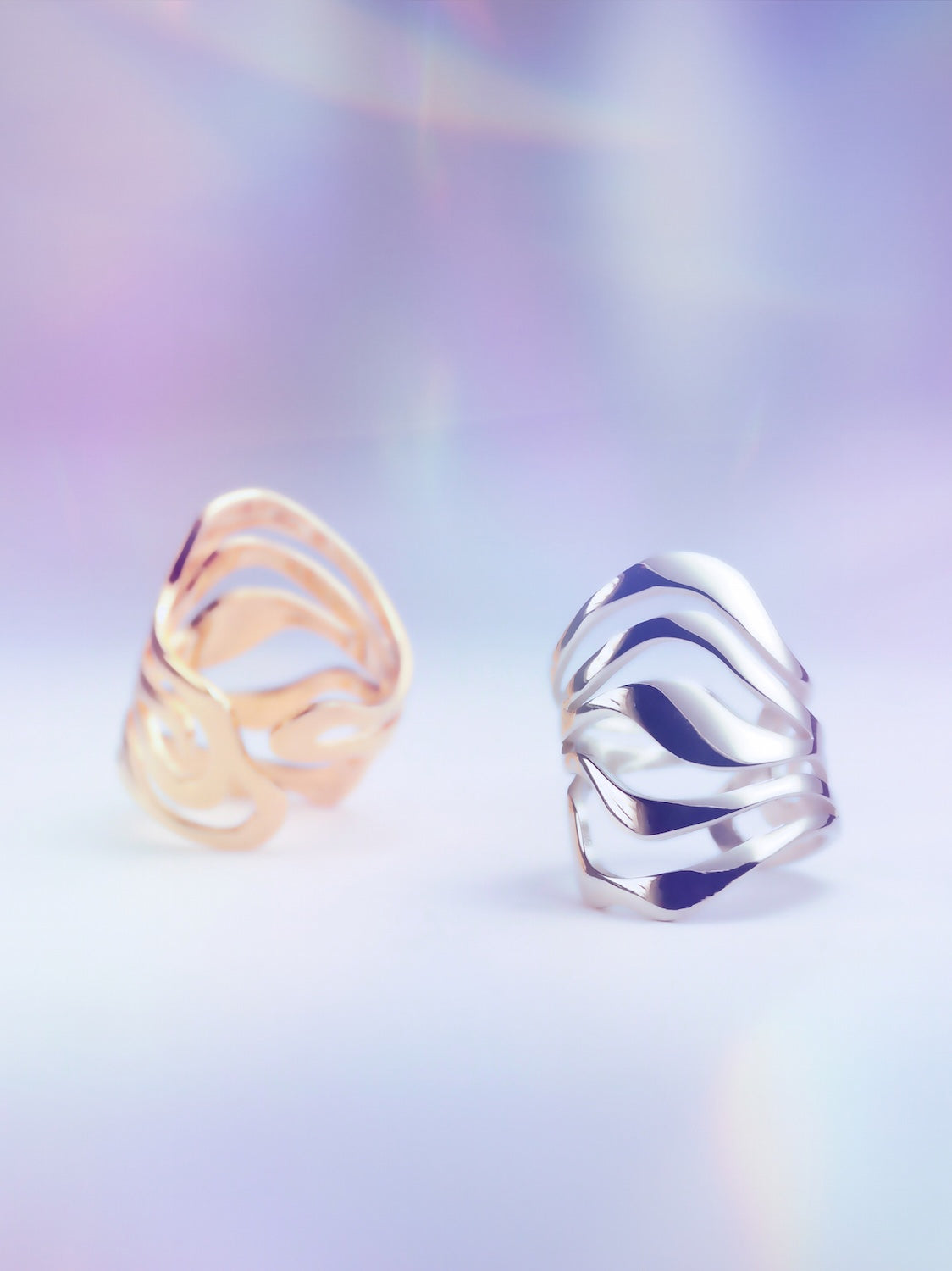 V-inspired ring symbolizing strength and feminine beauty. Adjustable open cuff design, available in stainless steel or brass. Handcrafted in Berlin.